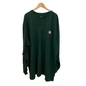 CARHARTT Original Fit Long Sleeve T Shirt Mens Size 4XL Green